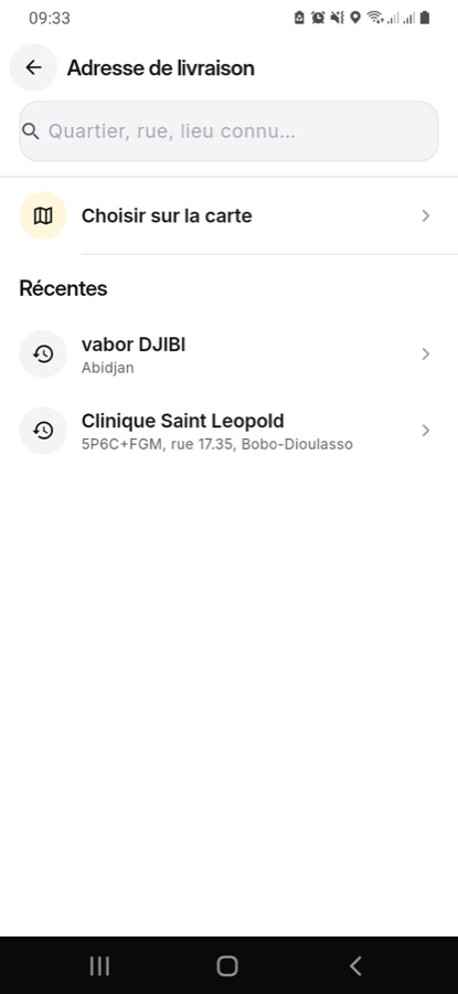 Choix du lieu