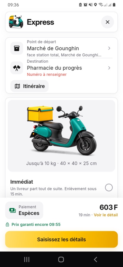 Formulaire de commande