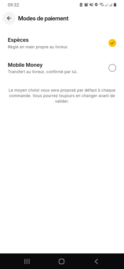 Modes de paiement