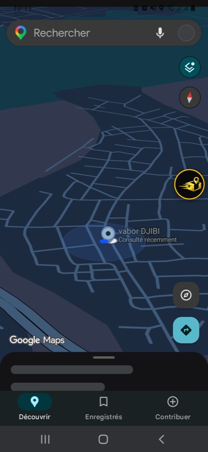 La bulle par-dessus Google Maps